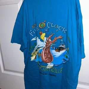 Margaritaville Blue Short Sleeve Tee with Retro Graphic